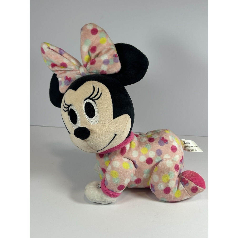 Disney Baby Minnie Mouse Musical Crawling‎ Plush Just Play 2022 Talking Toy 10"